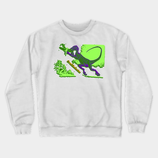 Ornitholestes Chasing Dragonfly Crewneck Sweatshirt by MacSquiddles